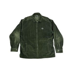 Vintage 90s Blunt Skateboarding Corduroy Jacket Olive Green XL Made in USA